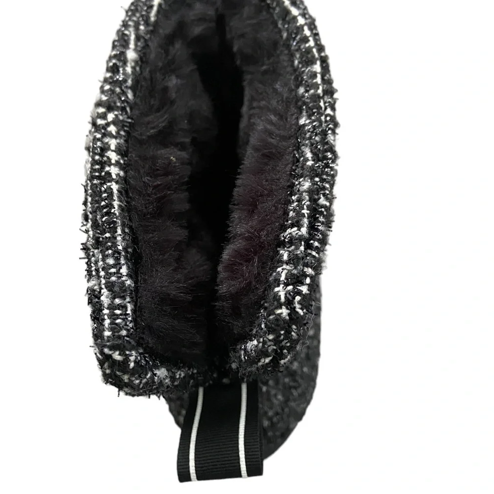 New P448 Quilted Faux Fur Tweed Bootie size 38 EUR 8 US
